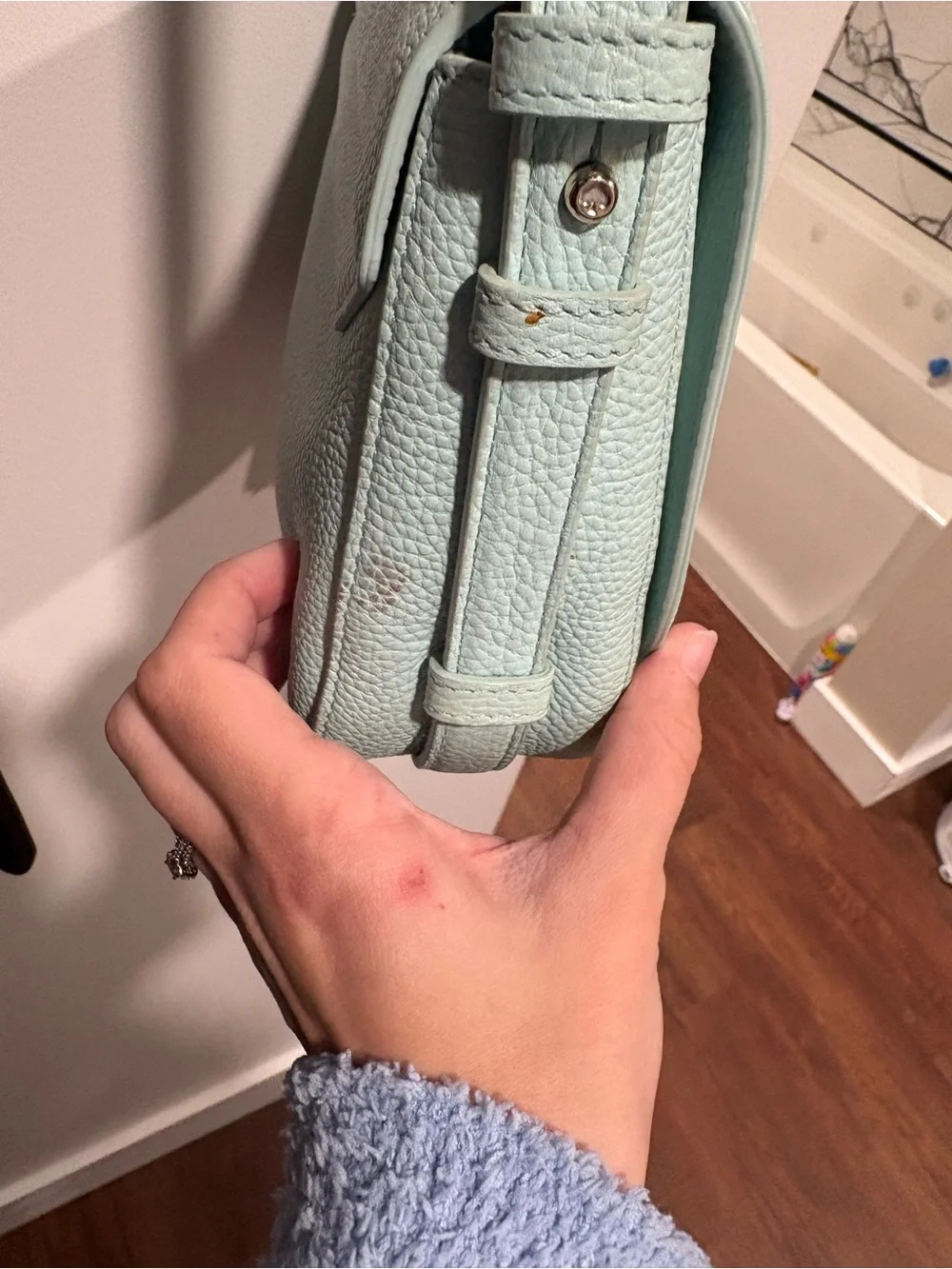kate spade Mint Green Pebbled Leather Crossbody with Tassel